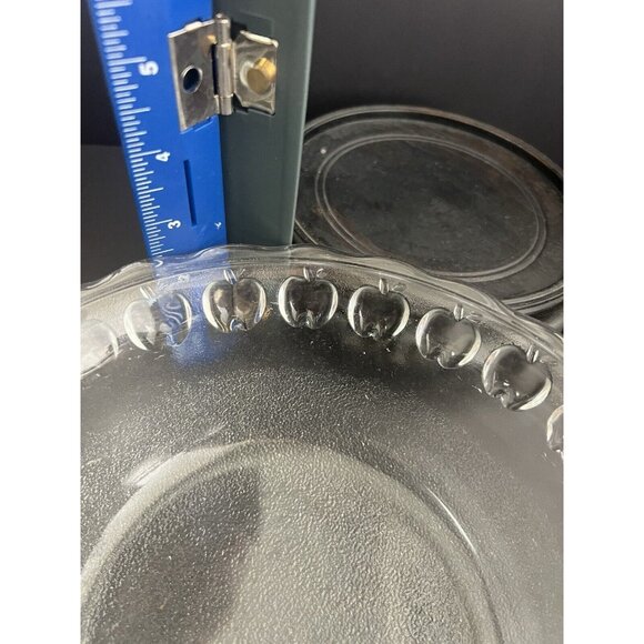 Vintage Frosted Ocean Glass Apple Serving Bowl 9” - Picture 5 of 7